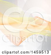 Poster, Art Print Of Clipart Of A Background Of Orange And Yellow Waves  Royalty Free Vector Illustration