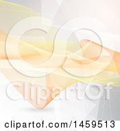 Clipart Of A Background Of Orange And Yellow Waves Royalty Free Vector Illustration