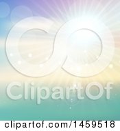 Clipart Of A Pastel Sunny Sky Background Royalty Free Vector Illustration