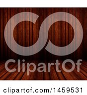 Clipart Of A Dark Wooden Room Royalty Free Illustration