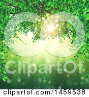 Clipart Of A 3d Green Foliage Background Royalty Free Illustration
