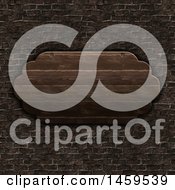Poster, Art Print Of 3d Blank Wooden Sign On A Brick Wall