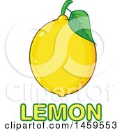 Clipart Of A Yellow Lemon Fruit And Leaf Over Text Royalty Free Vector Illustration