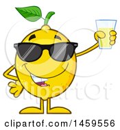 Clipart Of A Happy Lemon Mascot Character Holding Up A Glass Of Lemonade Royalty Free Vector Illustration by Hit Toon