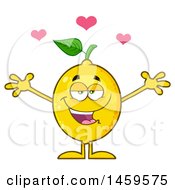 Poster, Art Print Of Loving Lemon Mascot Character With Open Arms