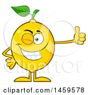 Poster, Art Print Of Happy Lemon Mascot Character Winking And Giving A Thumb Up