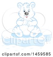 Poster, Art Print Of Happy Polar Bear Sitting On Ice