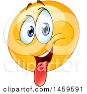 Poster, Art Print Of Goofy Yellow Emoji Smiley Face Sticking His Tongue Out