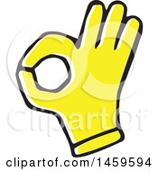 Poster, Art Print Of Yellow Pop Art Styled Hand Gesturing Okay