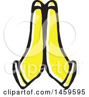 Clipart Of Yellow Pop Art Styled Hands Praying Royalty Free Vector Illustration
