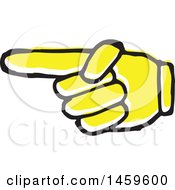 Poster, Art Print Of Yellow Pop Art Styled Hand Pointing To The Left