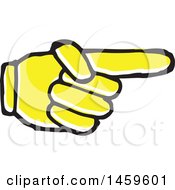 Poster, Art Print Of Yellow Pop Art Styled Hand Pointing To The Right