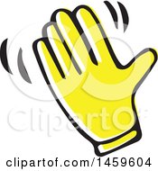 Poster, Art Print Of Yellow Pop Art Styled Hand Waving