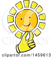 Poster, Art Print Of Yellow Pop Art Styled Hand Holding A Sun