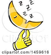 Poster, Art Print Of Yellow Pop Art Styled Hand Holding A Sleeping Moon