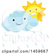 Poster, Art Print Of Happy Sun And Rain Cloud