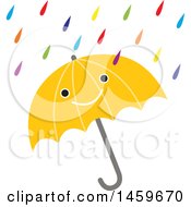 Poster, Art Print Of Happy Umbrella And Colorful Rain Weather Icon