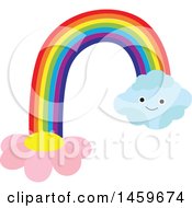 Poster, Art Print Of Happy Cloud Flower And Rainbow Weather Icon