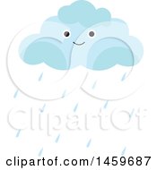 Clipart Of A Happy Rain Cloud Weather Icon Royalty Free Vector Illustration