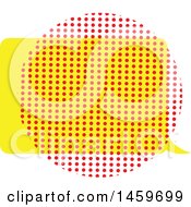 Clipart Of A Comic Pop Art Styled Speech Balloon And Halftone Circle Royalty Free Vector Illustration