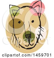 Clipart Of A Sketched Dog Face Royalty Free Vector Illustration