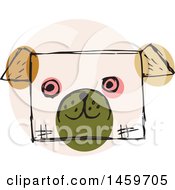 Clipart Of A Sketched Dog Face Royalty Free Vector Illustration