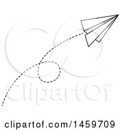 Clipart Of A Black And White Paper Plane Royalty Free Vector Illustration by Cherie Reve