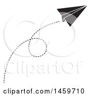 Clipart Of A Black And White Paper Plane Royalty Free Vector Illustration