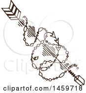 Clipart Of A Sketched Indian Arrow Royalty Free Vector Illustration