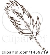 Clipart Of A Sketched Indian Arrow And Feather Royalty Free Vector Illustration by Cherie Reve
