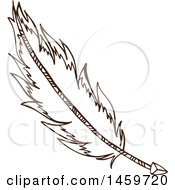 Poster, Art Print Of Sketched Indian Arrow And Feather