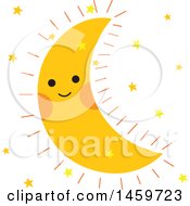 Clipart Of A Happy Crescent Moon Royalty Free Vector Illustration