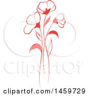 Poster, Art Print Of Red Wild Flower Design