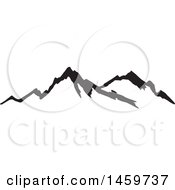 Clipart Of A Black Sketched Mountain Range Royalty Free Vector Illustration