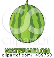 Clipart Of A Watermelon Over Text Royalty Free Vector Illustration