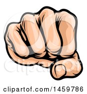 Clipart Of A Cartoon Fist Punching Royalty Free Vector Illustration