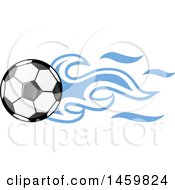 Clipart Of A Soccer Ball With Argentine Flag Flames Royalty Free Vector Illustration