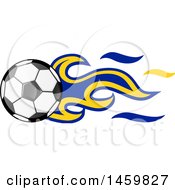 Poster, Art Print Of Soccer Ball With Bosnian Flag Flames