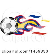 Clipart Of A Soccer Ball With Colombian Flag Flames Royalty Free Vector Illustration