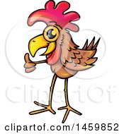 Clipart Of A Chicken Mascot Giving A Thumb Up Royalty Free Vector Illustration by Domenico Condello