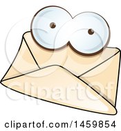 Clipart Of A Cartoon Envelope Character Royalty Free Vector Illustration by Domenico Condello