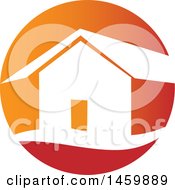 Poster, Art Print Of House In A Red And Orange Circle