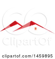 Clipart Of A Red Roof Top Of A House Royalty Free Vector Illustration