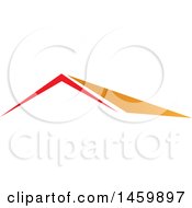 Clipart Of A Red And Orange Roof Top Of A House Royalty Free Vector Illustration