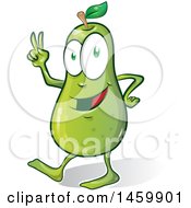 Clipart Of A Cartoon Pear Character Royalty Free Vector Illustration by Domenico Condello