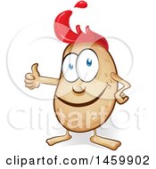 Clipart Of A Cartoon Potato Character With A Ketchup Mohawk Giving A Thumb Up Royalty Free Vector Illustration by Domenico Condello