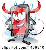 Poster, Art Print Of Cartoon Smart Phone Devil Mascot