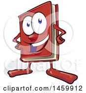 Clipart Of A Cartoon Happy Red Book Mascot Royalty Free Vector Illustration by Domenico Condello