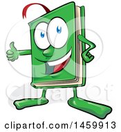 Poster, Art Print Of Cartoon Happy Green Book Mascot Giving A Thumb Up