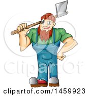 Poster, Art Print Of Cartoon Male Lumberjack Holding An Axe